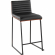 Mason Mara 26" Counter Stool in Black Metal, Walnut Wood & Black Leatherette (Set of 2)